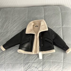 Aha Selected Sherpa leather jacket
